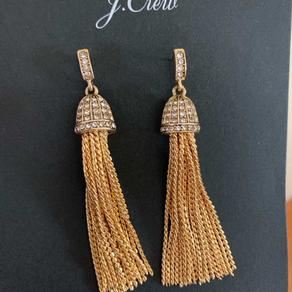 J Crew dangly earrings with crystals